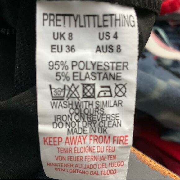 PrettyLittleThing Black Vinyl Extreme Two Piece Set 4/6 Goth Rocker Cosplay Punk - Picture 14 of 16